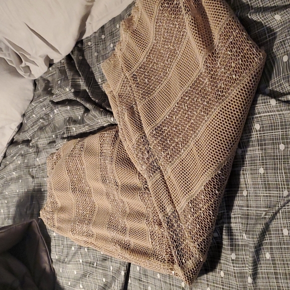 Rye wide leg sparkly pants with sheer outer lining and brown inner lining - Picture 11 of 14